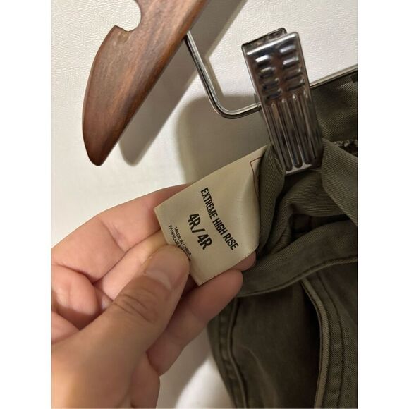 Express Women's Size 4R Regular Grey Extreme High Rise Belted Cropped Pants - Picture 4 of 5